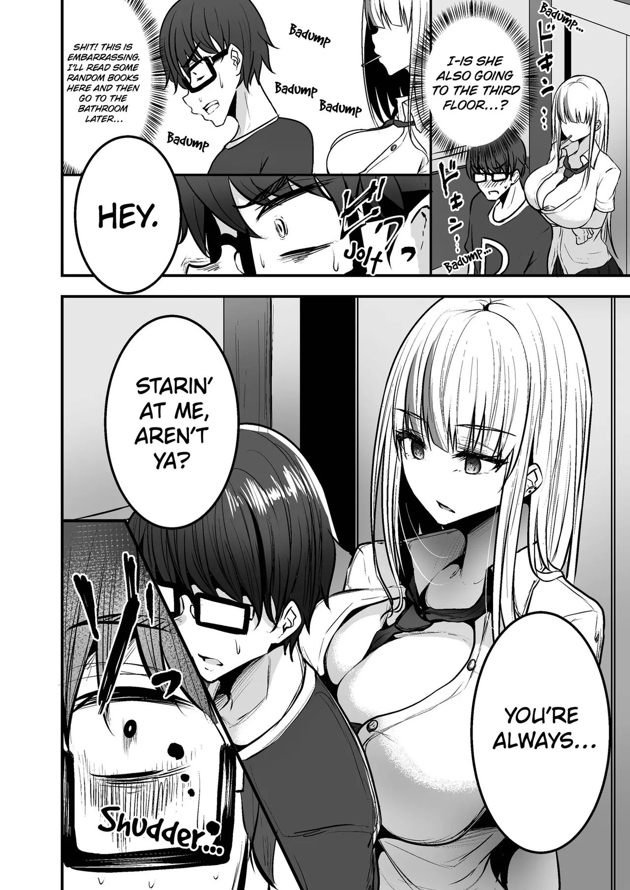 Toshokan de Benkyou Shiteitara Itsumo Kuru Gal JK ni... | While Studying in the Library, the High School Gal That Always Shows Up... page 8 full