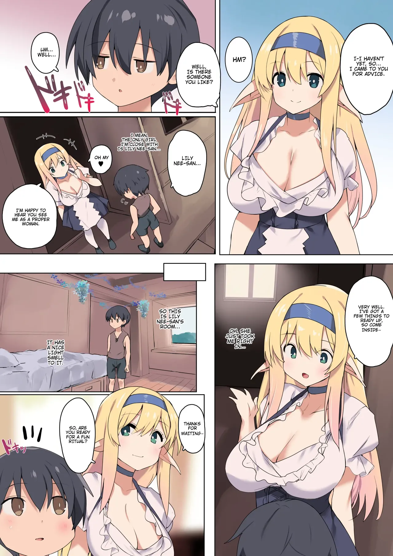 Seiyoku ni Rikai no Aru Elf no Onee-san ga Doutei ni Moku o Oroshite Kuremashita | How a Kind and Experienced Elf Onee-san Took my Virginity page 5 full