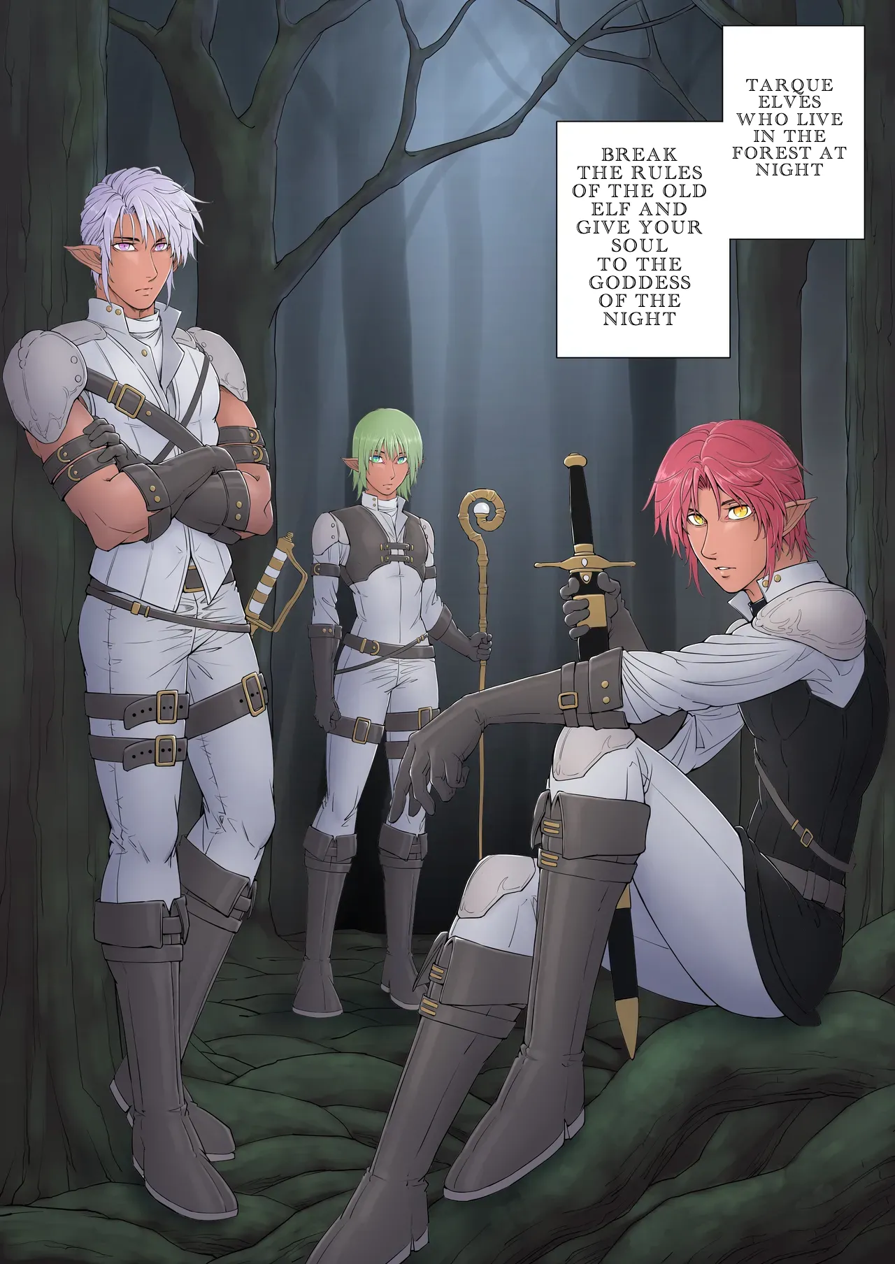 Dark Elf falls into feminine pleasure in the nearby forest. page 5 full