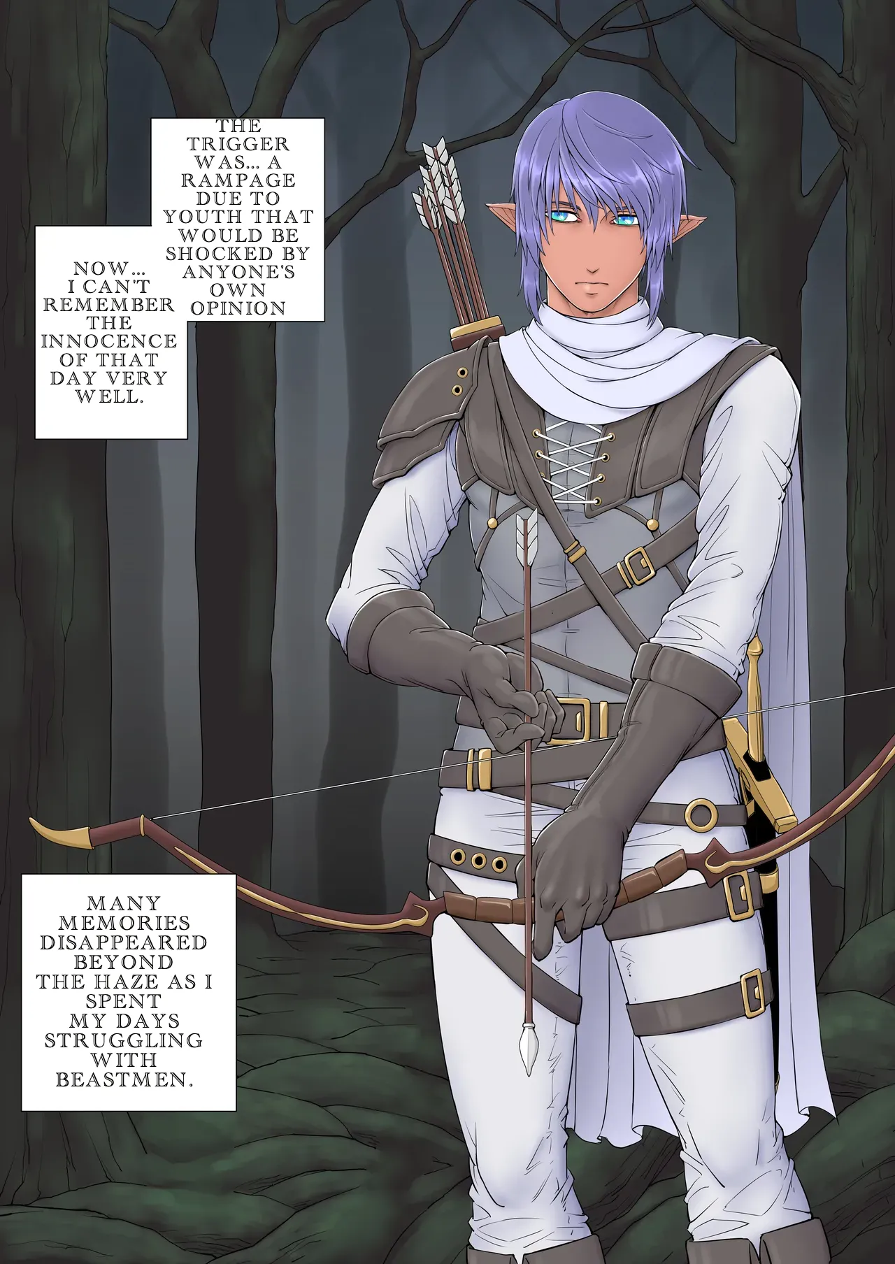 Dark Elf falls into feminine pleasure in the nearby forest. page 8 full