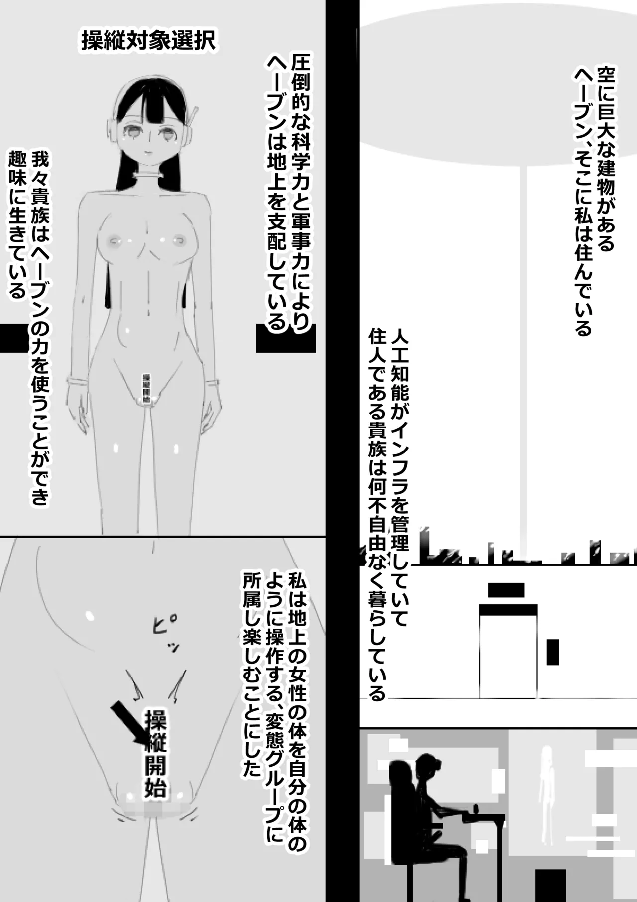 少女の体を操縦、町でおチンポ改造された女達とスケベするSF page 2 full