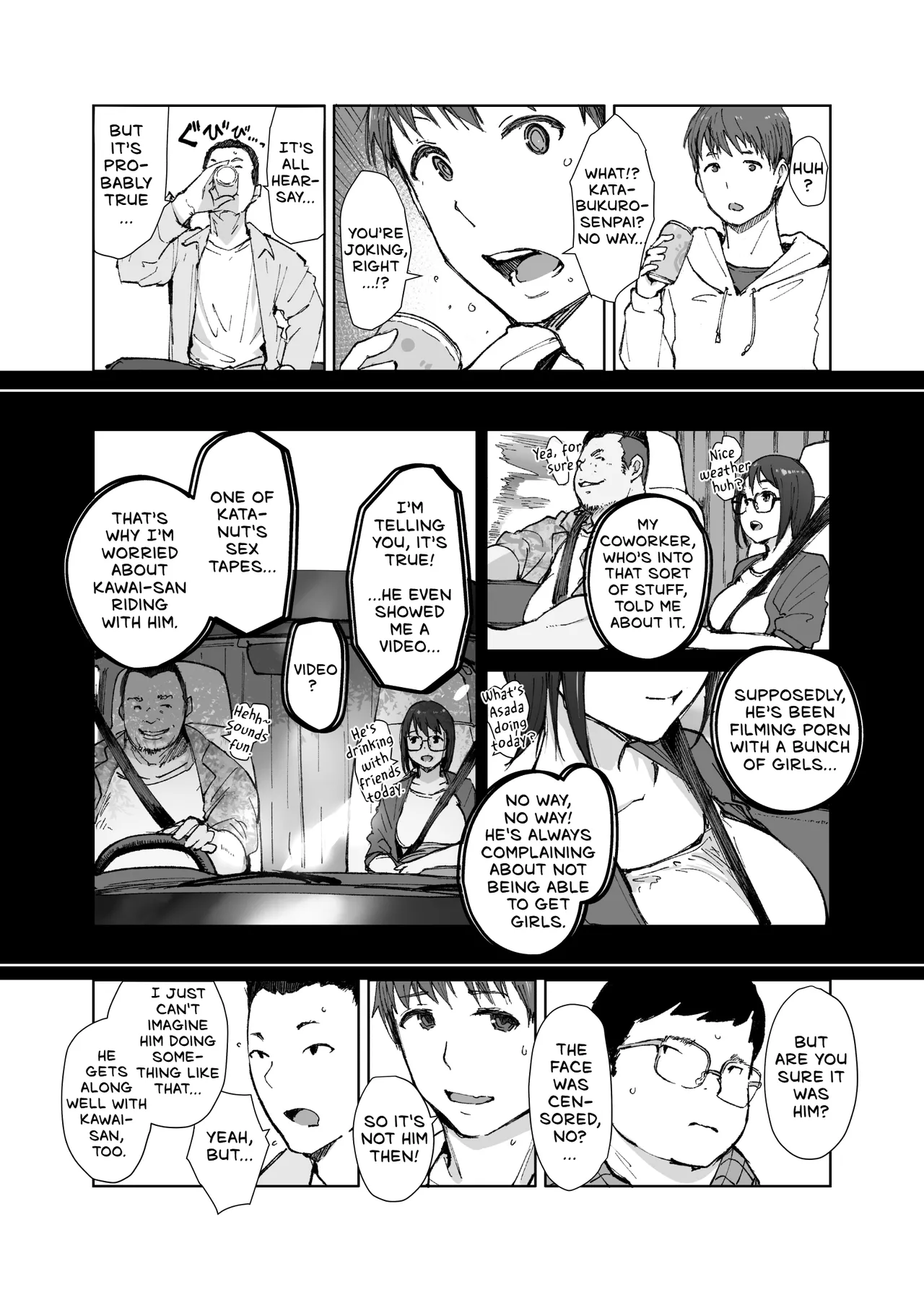 Senpai no Dekai Kuruma ga Boku no Kanojo o Nosete Hageshiku Yureru - My Girlfriend's Rocky Ride in Senpai's Big Car page 6 full