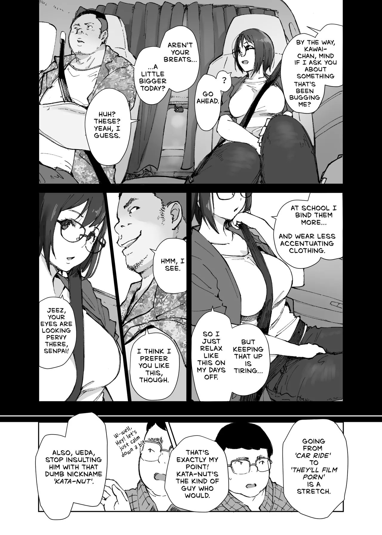 Senpai no Dekai Kuruma ga Boku no Kanojo o Nosete Hageshiku Yureru - My Girlfriend's Rocky Ride in Senpai's Big Car page 8 full