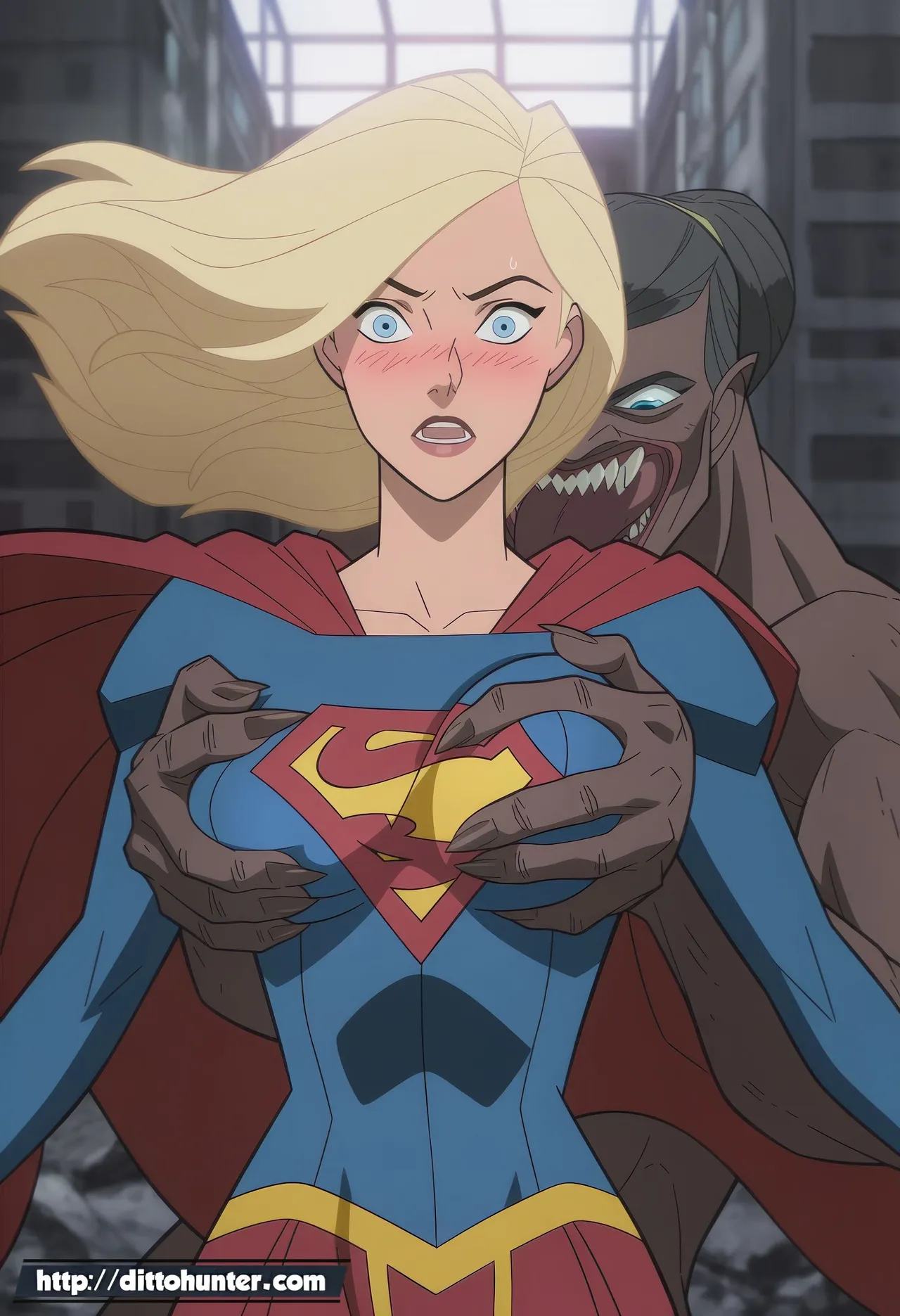 Supergirl  Monster Horde Overwhelms Her Holes page 2 full