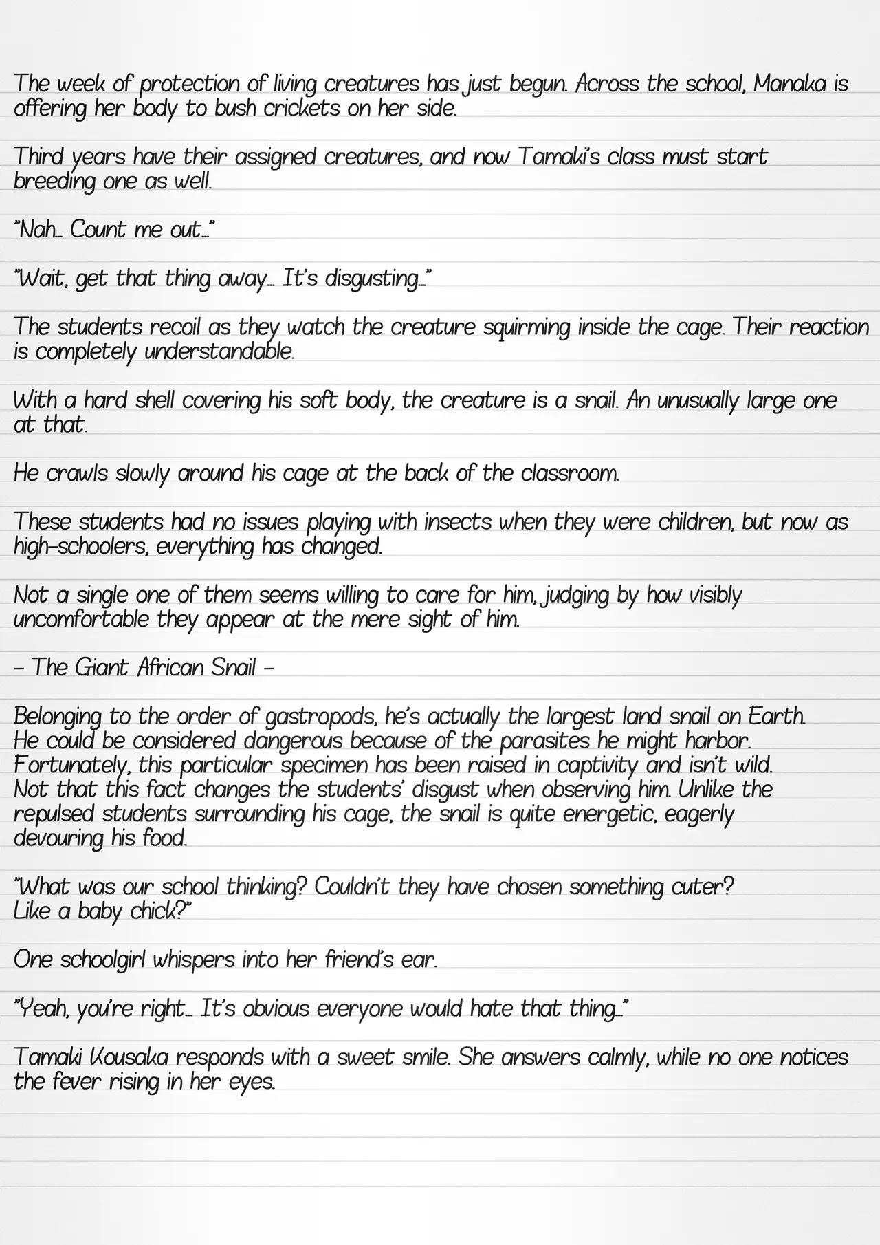 Misuke's Short Stories 28 - Tamaki & African Snail page 2 full