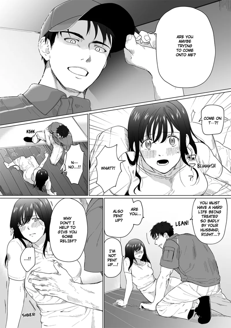 Oku-san, Nimotsu ga Todoiteimasu. ~Takuhai Danshi ni Semarareru Hitozuma~ 1 | Ma'am, You Have a Package! The Housewife Who's Seduced by the Delivery Man 1 page 10 full