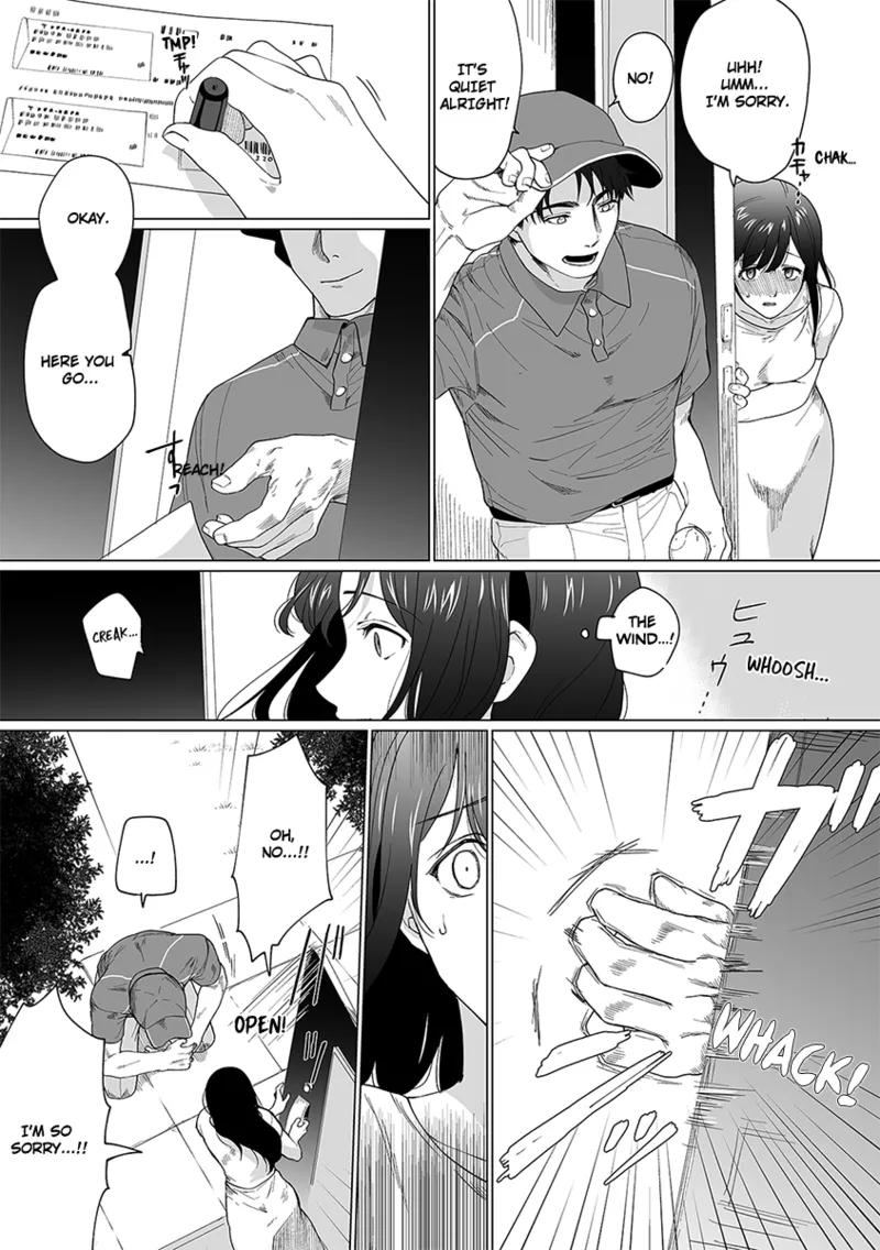 Oku-san, Nimotsu ga Todoiteimasu. ~Takuhai Danshi ni Semarareru Hitozuma~ 1 | Ma'am, You Have a Package! The Housewife Who's Seduced by the Delivery Man 1 page 5 full