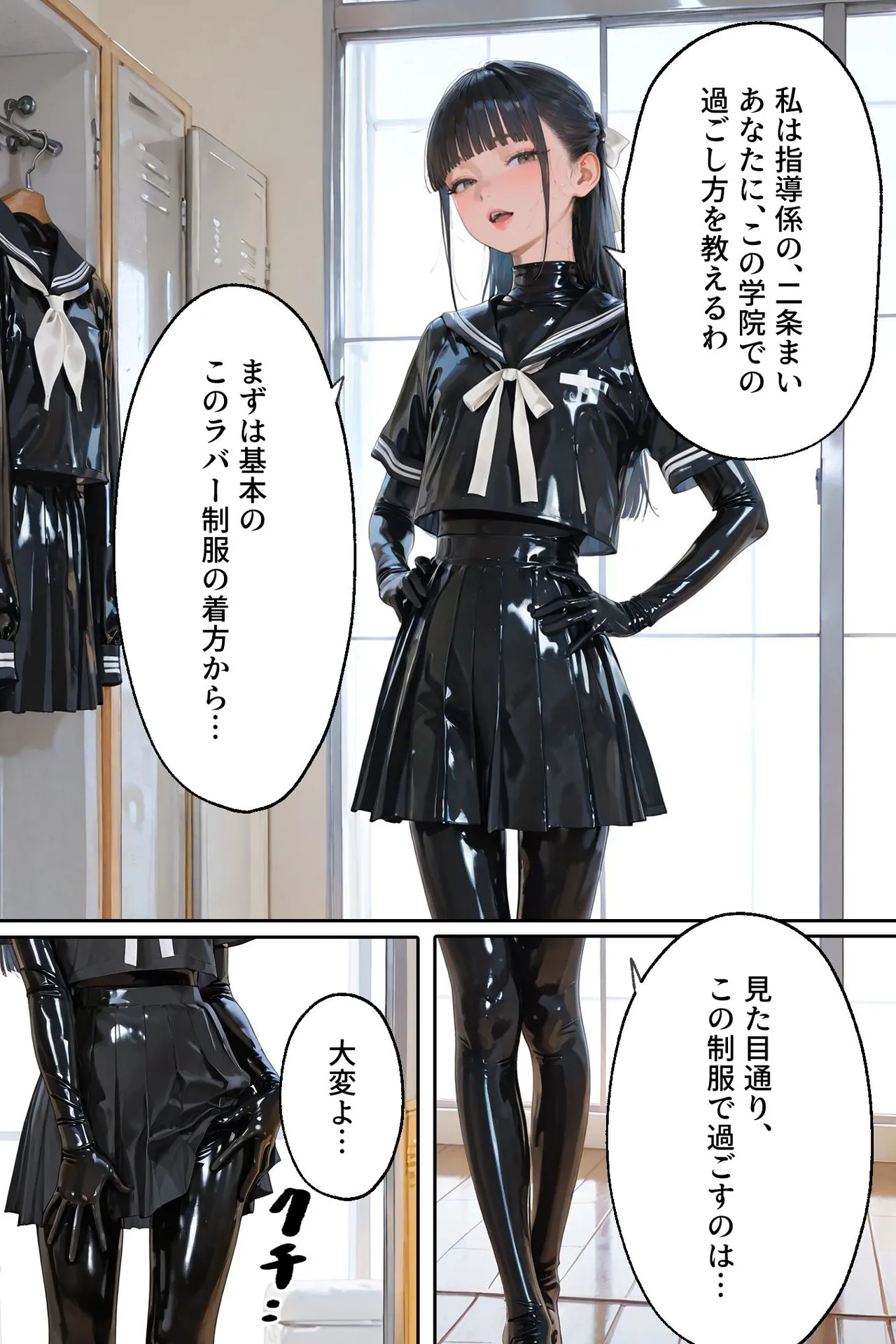 百合キス｜護謨学院『ラバーセーラー服着用レッスン page 10 full