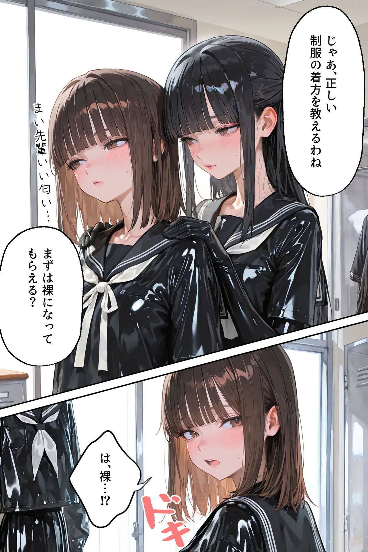 [TAIL-LOVERS] 百合キス｜護謨学院『ラバーセーラー服着用レッスン Hentai - Raw  14