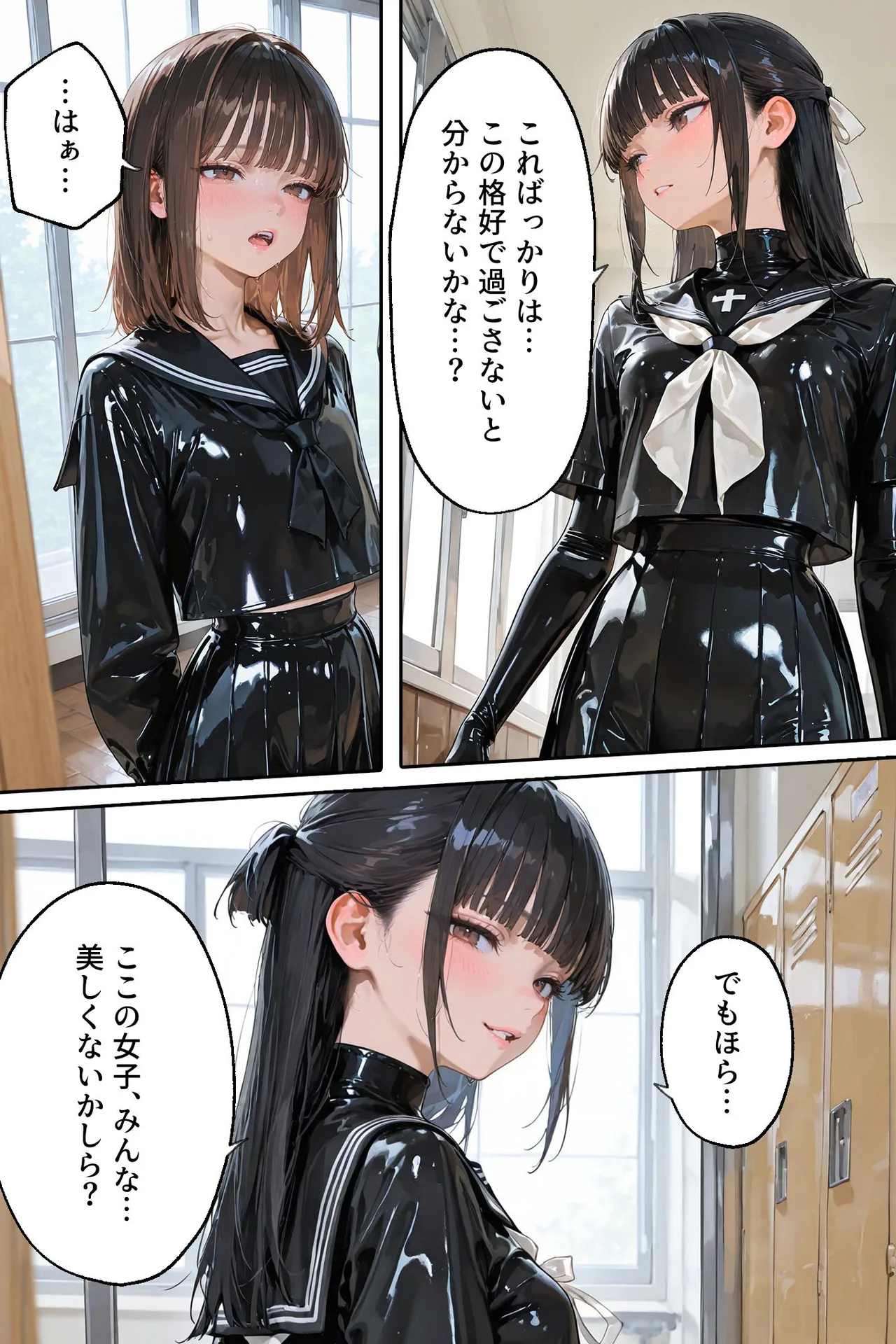 [TAIL-LOVERS] 百合キス｜護謨学院『ラバーセーラー服着用レッスン Hentai - Raw  18