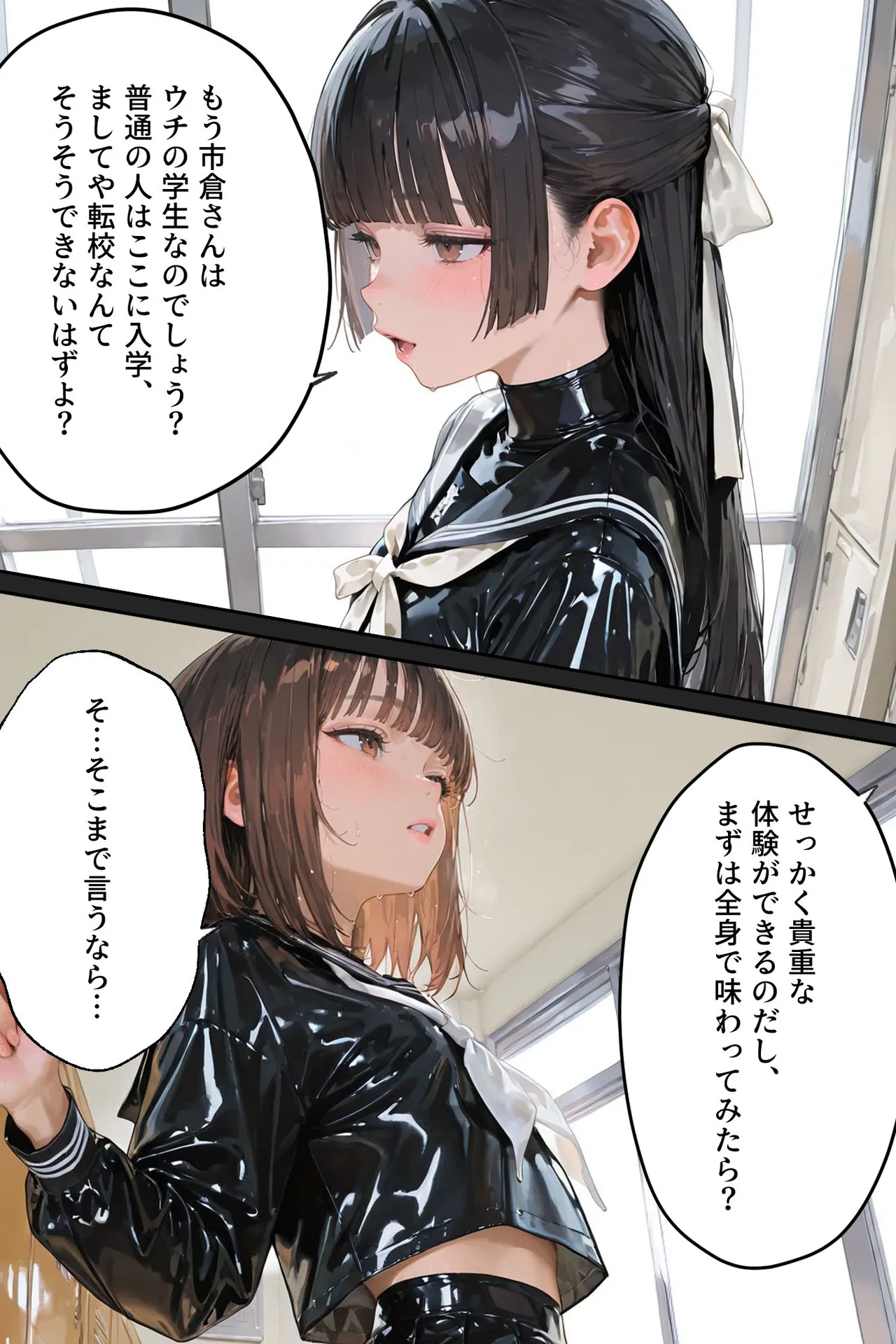 [TAIL-LOVERS] 百合キス｜護謨学院『ラバーセーラー服着用レッスン Hentai - Raw  20
