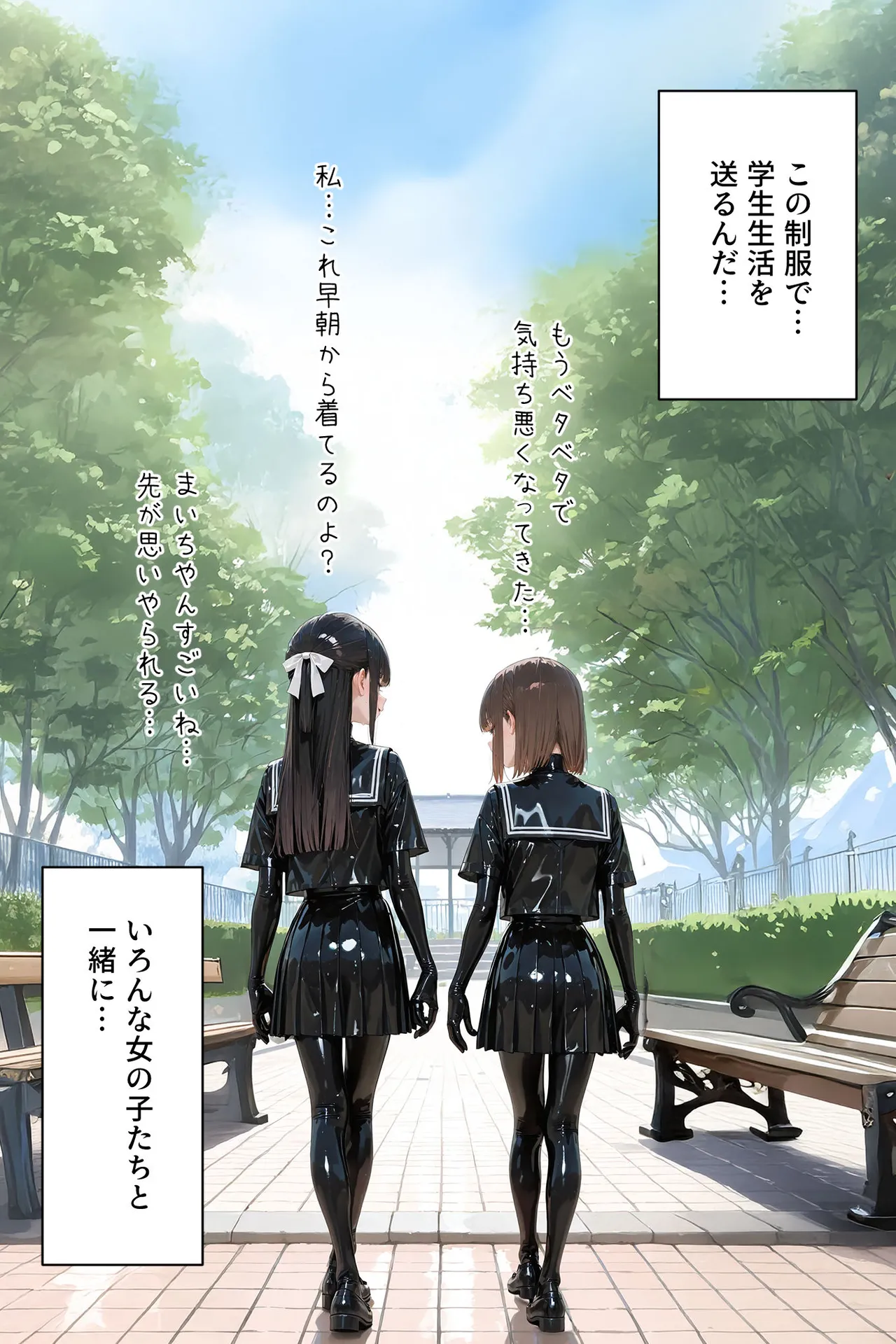 [TAIL-LOVERS] 百合キス｜護謨学院『ラバーセーラー服着用レッスン Hentai - Raw  70