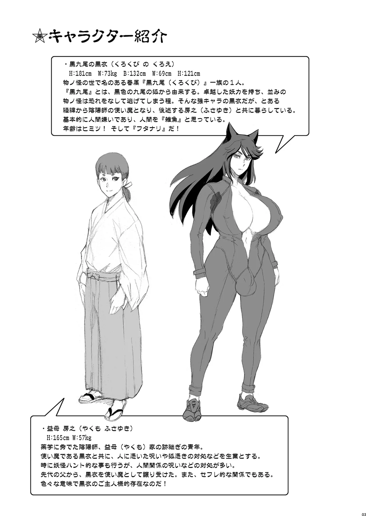 日本ツンツンふたなり妖狐を豚々に躾けちゃうお話 page 3 full