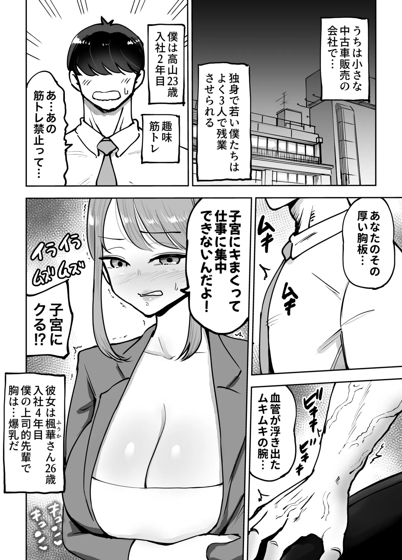 Shokuba no Deka Chichi Senpai to Tennen Shojo Kouhai ni sei Shori Saserareru Hanashi page 4 full
