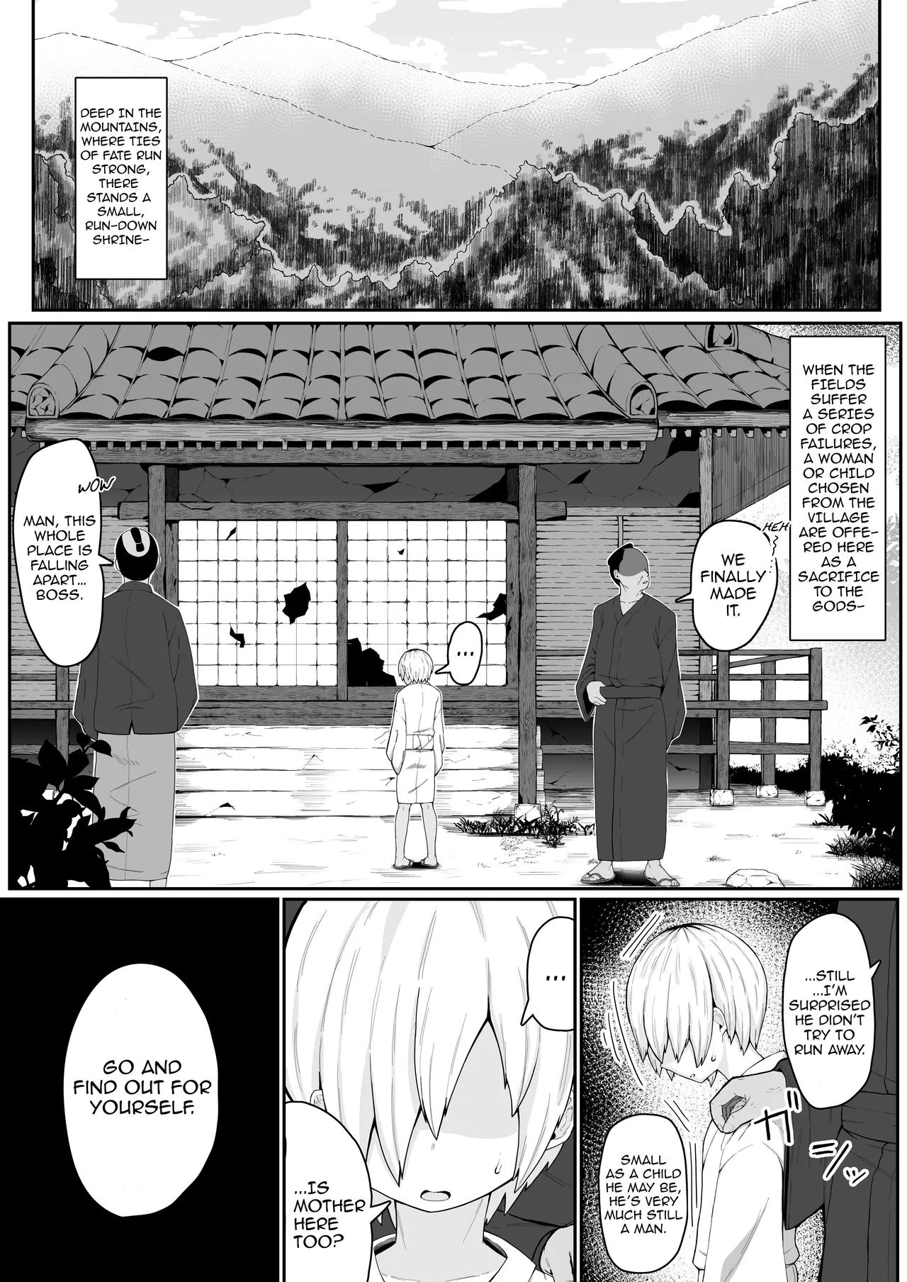 Ikenie Boshi Koubi -Mura no Ikenie to Natta Boshi wa Yami no Soko de Eikyuu ni Koubi Suru- | Sacrificial Mother-Son Mating -The Mother and Son Who Became the Village’s Sacrifice Mate Eternally in the Depths of the Darkness- page 3 full