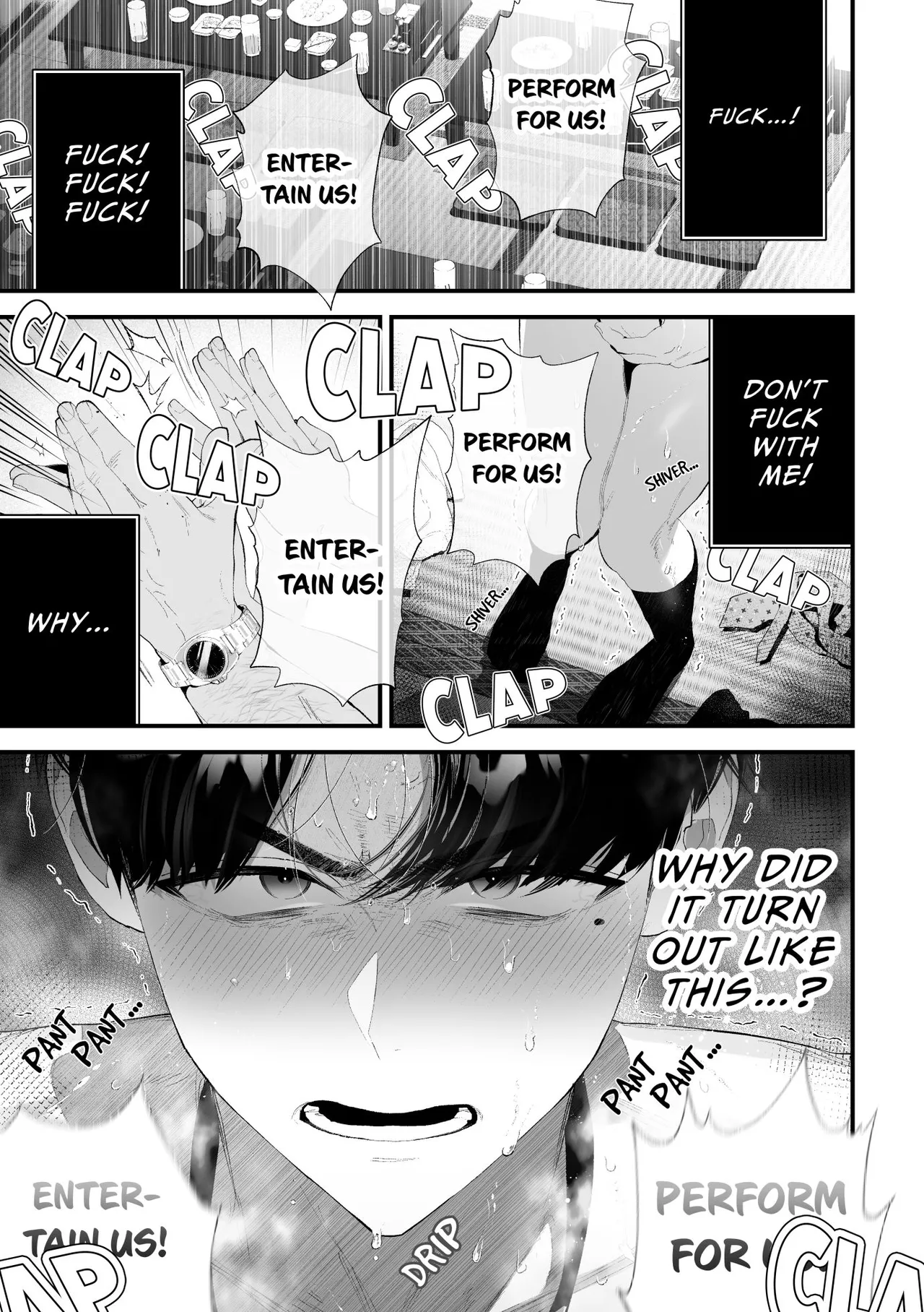 Kuzu na Elite Shinnyuu Shain-kun Kyousei Chinpo Marudashi Enkaigei de Buzama Ochi | The Unsightly Nude Performance of an Elite Employee page 2 full