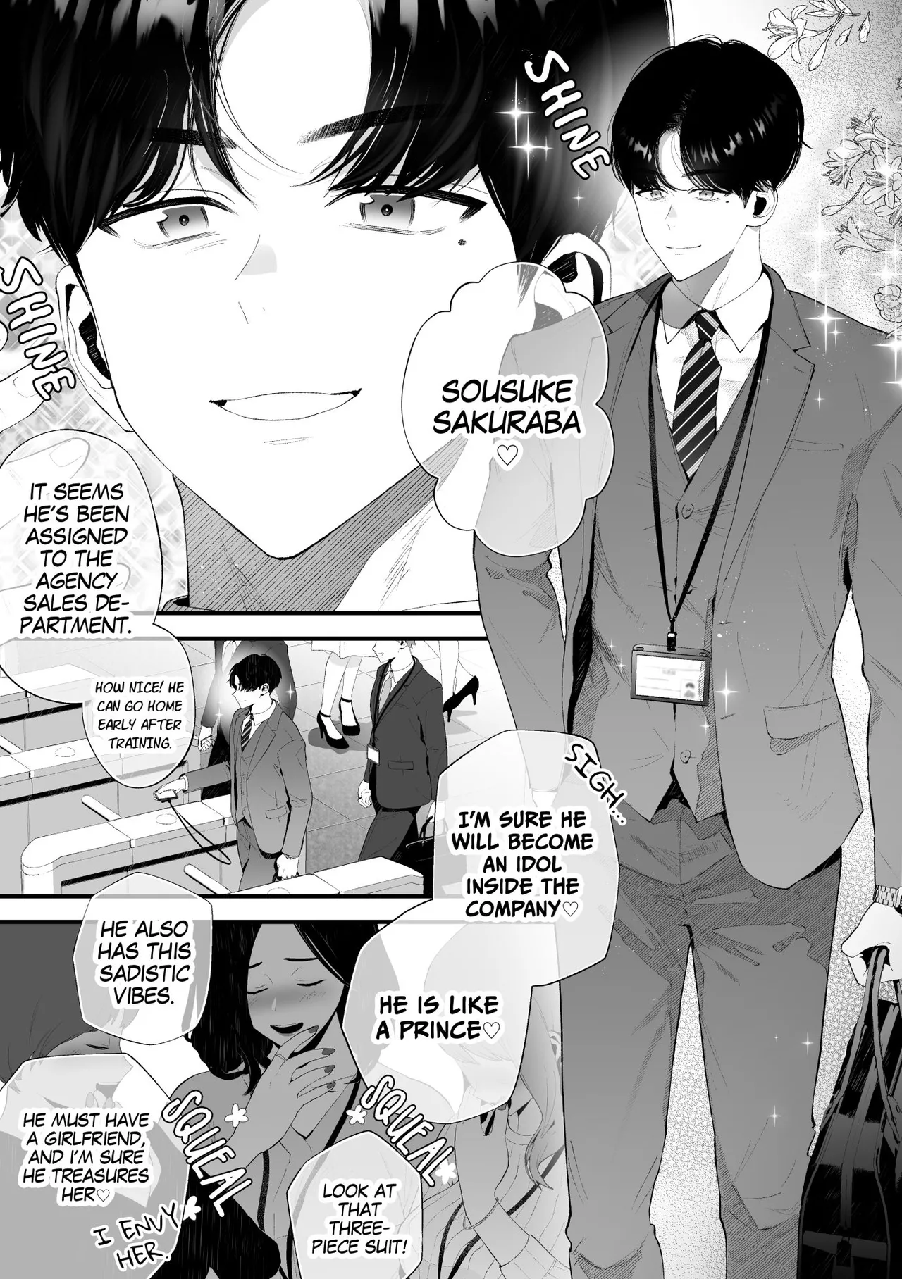 Kuzu na Elite Shinnyuu Shain-kun Kyousei Chinpo Marudashi Enkaigei de Buzama Ochi | The Unsightly Nude Performance of an Elite Employee page 4 full