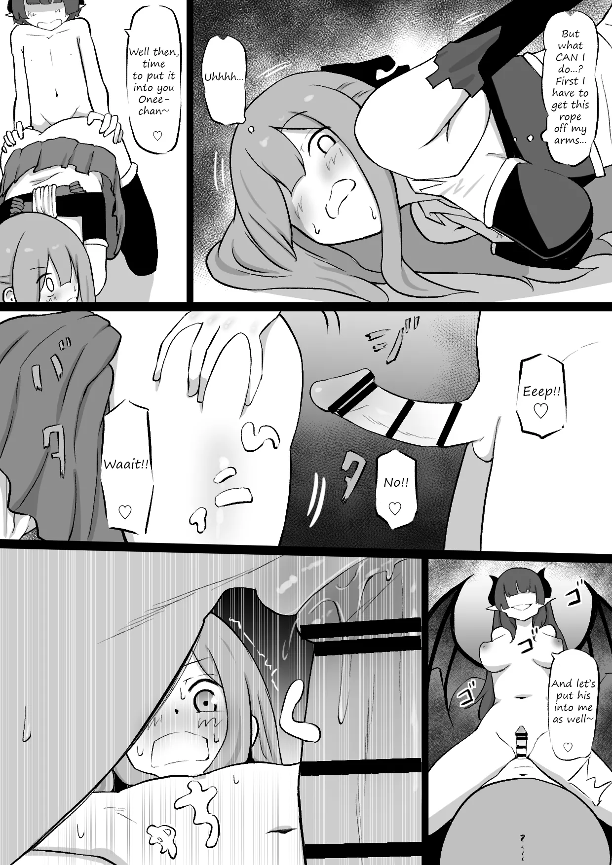 A story about an Onee-san being impregnated by an incubus and her Onii-chan being made into a succubus' pet page 6 full