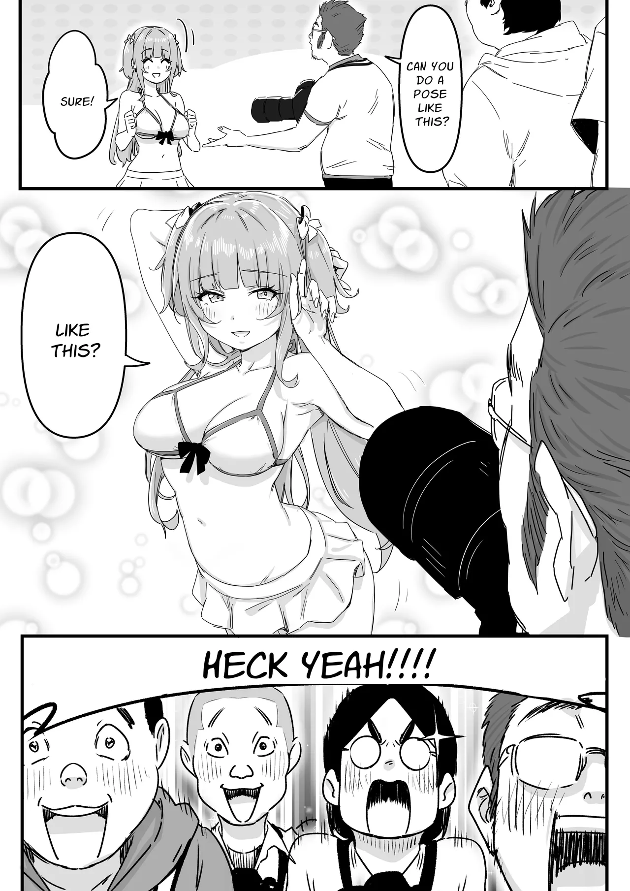 Mizugi Idol no Nama Oppai wo Minna no Mae de Sarashitai | Swimsuit Idol Wants to Expose Her Titties to Everyone page 7 full