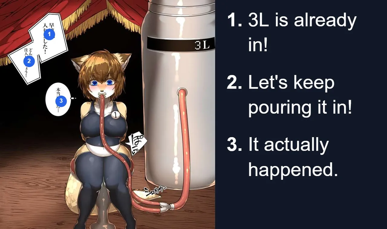 A female furry girl gets bloated and fills the entire venue at the belly auction page 4 full