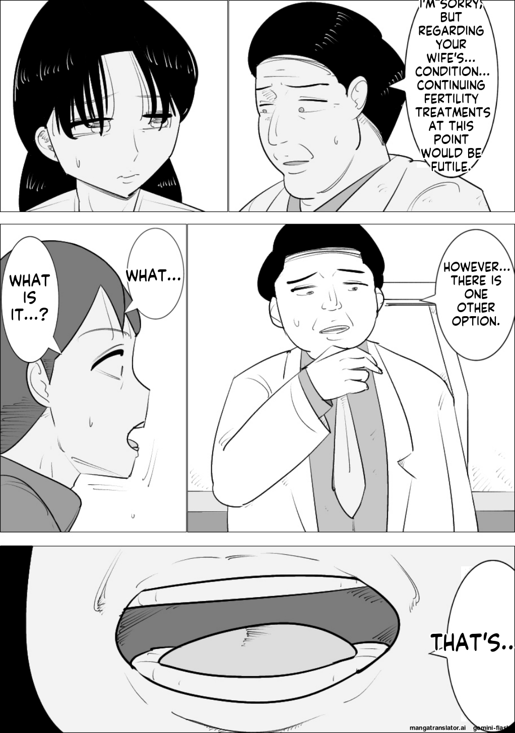 A married couple who have an unattractive mature woman act as their surrogate. page 3 full