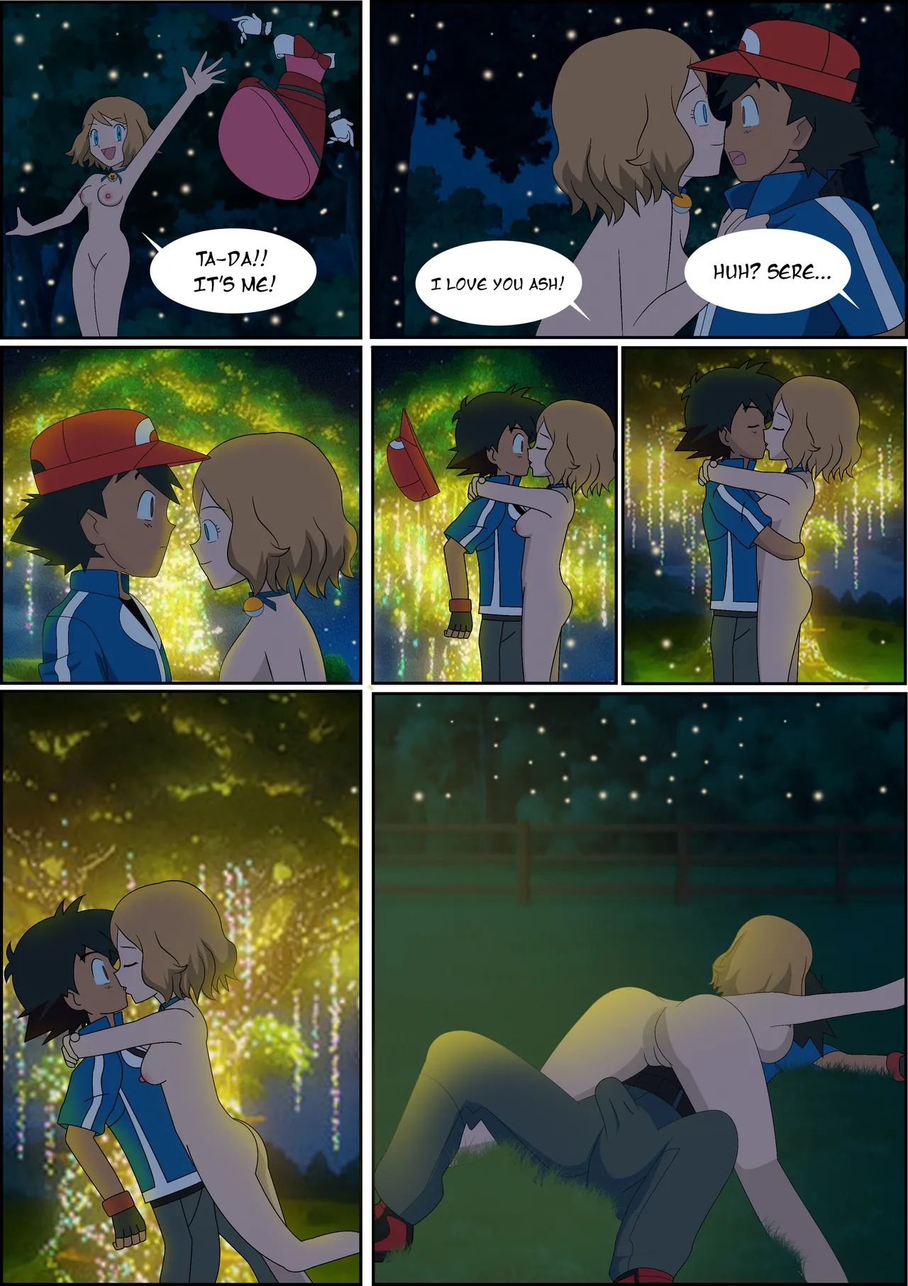 Pokeporn: Under the pledging tree!  Ash X Serena page 4 full