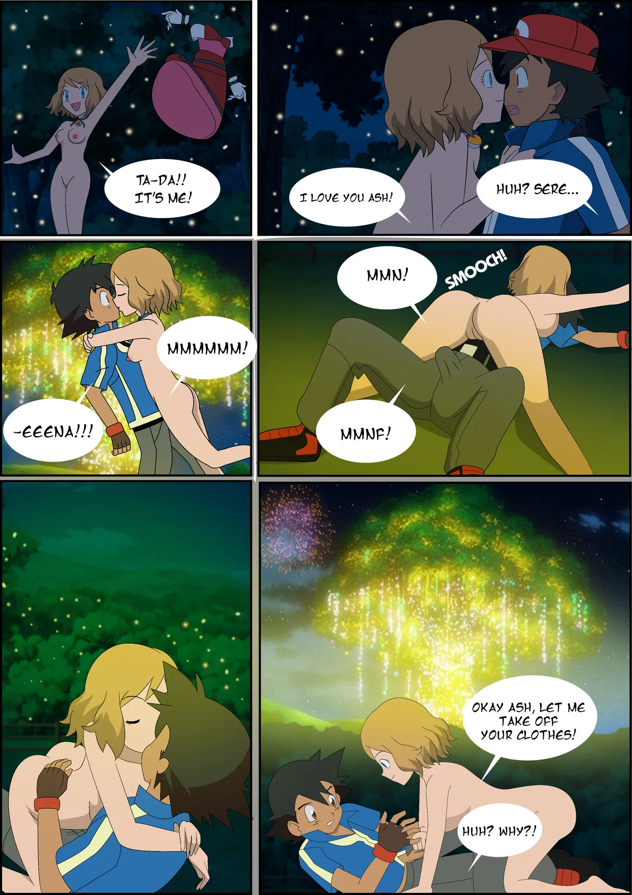 Pokeporn: Under the pledging tree!  Ash X Serena page 5 full