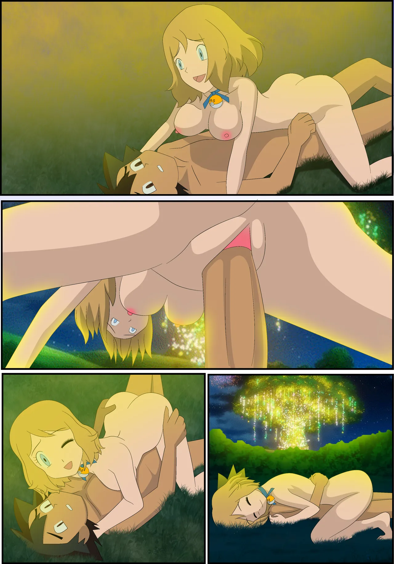 Pokeporn: Under the pledging tree!  Ash X Serena page 8 full