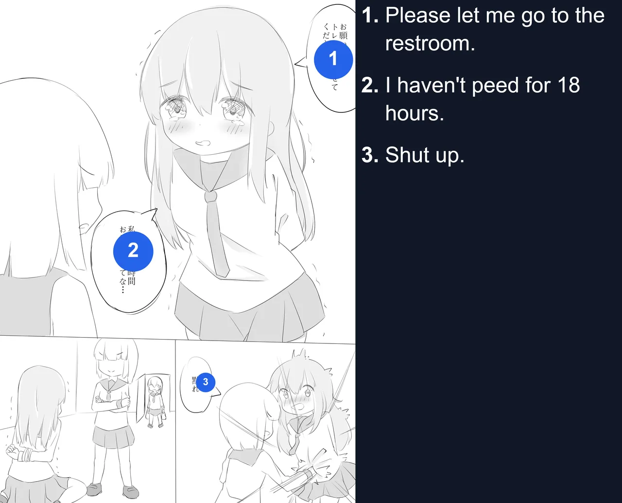 Pee holding contest. page 1 full