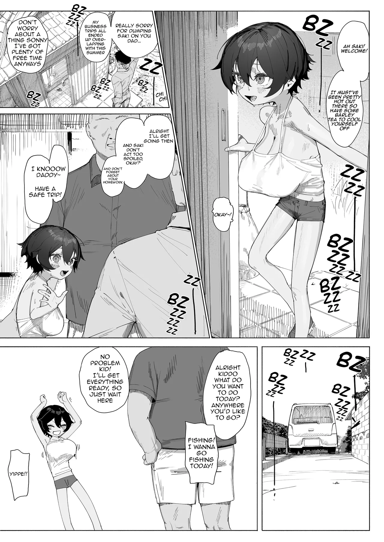 Saki-chan no Natsuyasumi OJii-chan to Issho! | Saki-chan's Summer Vacation Together With Her Grandpa! page 3 full