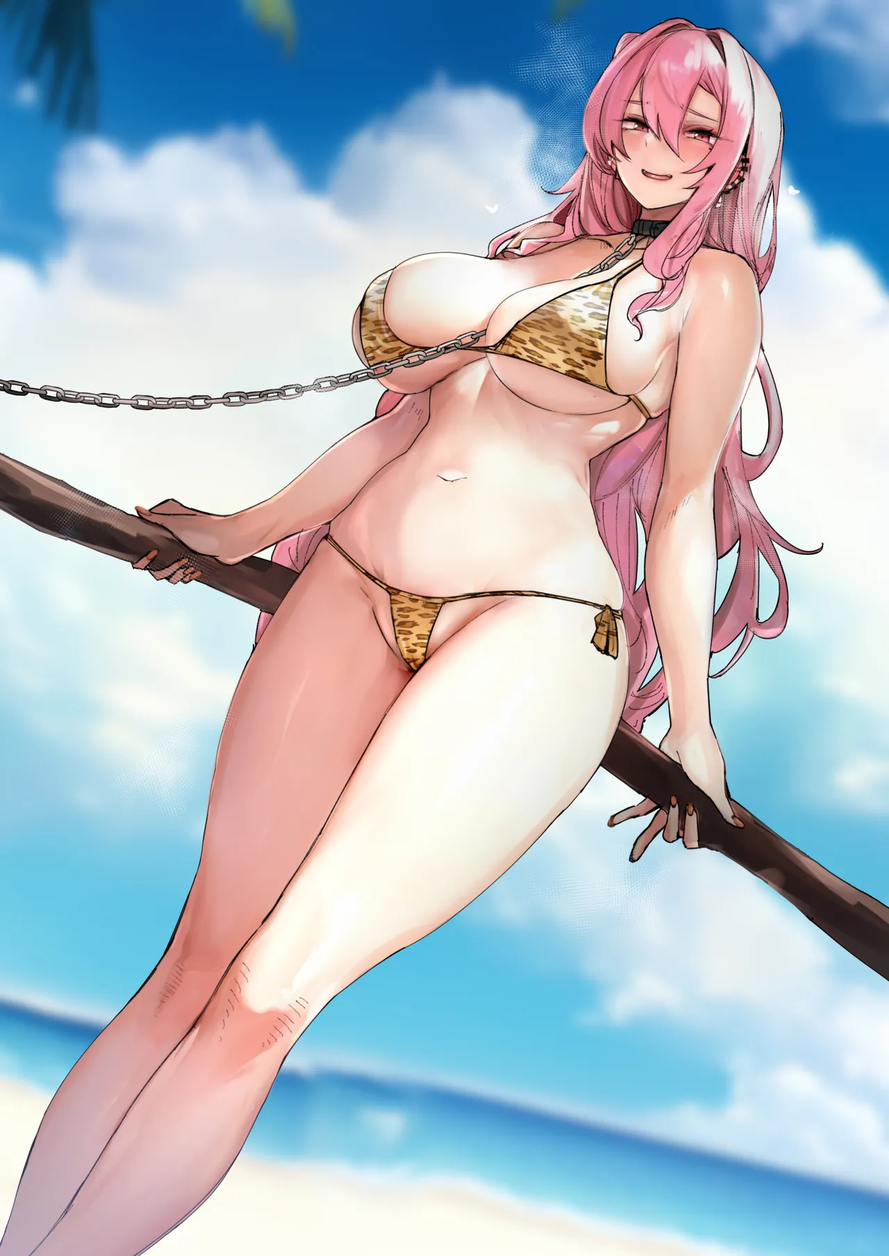 Ougata Inu Mitai na Kanojo 2 ~Beach de Kin Bikini Hen~ | 大型犬一样的女友 ～沙滩金色比基尼篇～ page 3 full