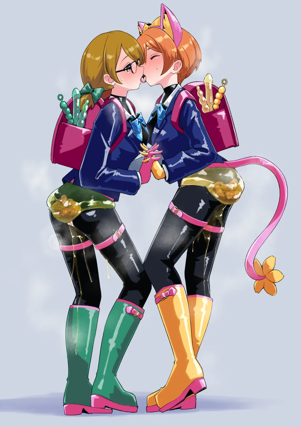 Latex Suit Lesbian Kiss Clothed Defecation page 3 full