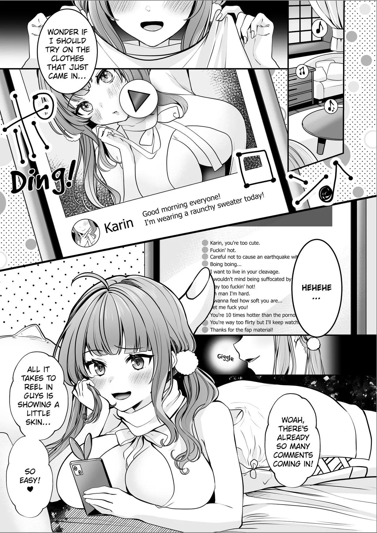 #Ero-kei Influencer Karin-chan ~Kyou wa Follower-tachi ni Okasare masu~ | Erotic Influencer Karin: Today, I'll Be Getting Fucked by My Subscribers. page 2 full