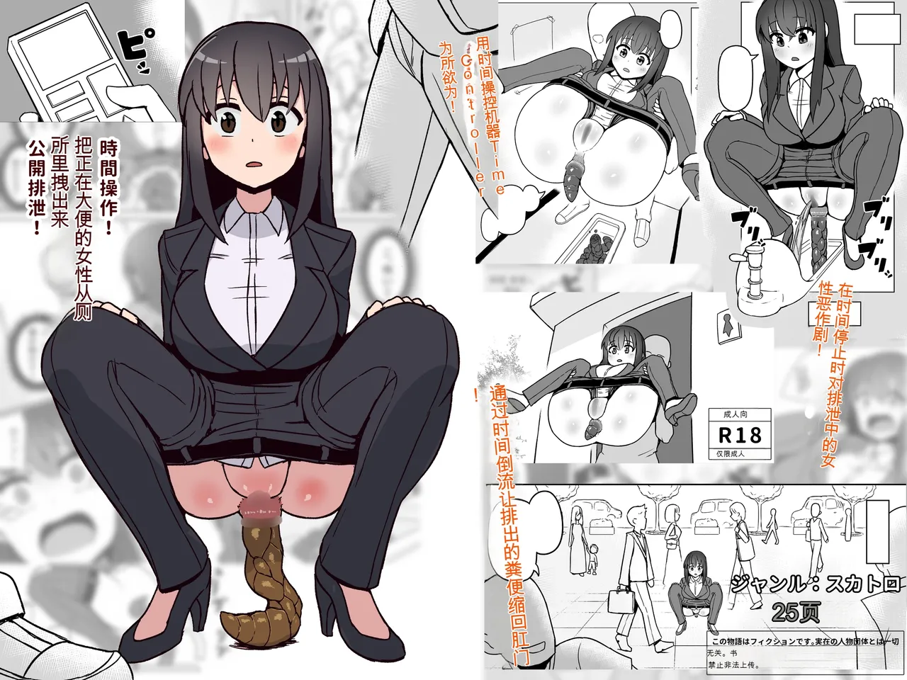 時間操作！うんこ中の女をトイレから連れ出して公開排泄！机翻） page 1 full