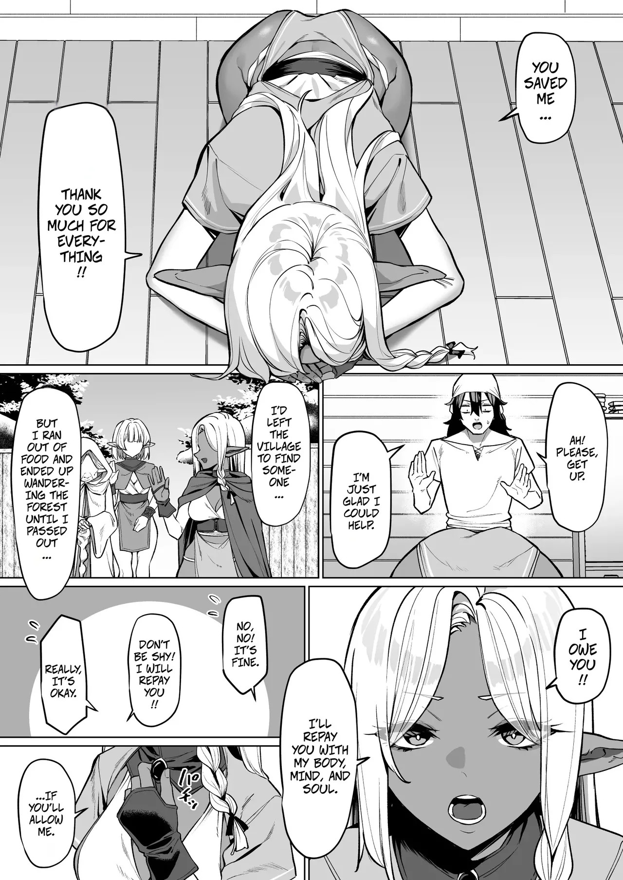 Helping a Dark Elf and Getting a Favor In Return -- Kasshoku Elf o Tasuketara Ongaeshi Sareta Hanashi page 4 full