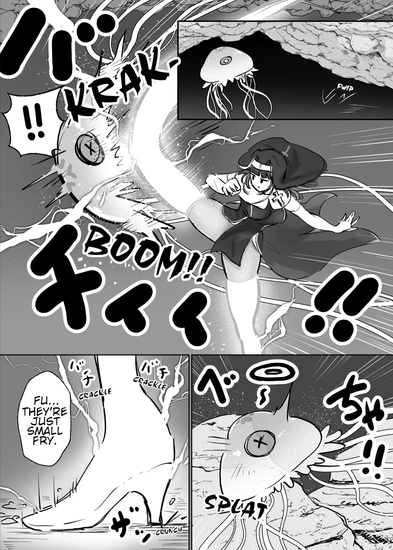 Joutai Ijou Taisei Sister-san to Taisei Kantsuu Saimin Kurage | "Abnormal Status"-Resistant Nun vs. Resistance-Penetrating Hypnotic Jellyfish page 2 full