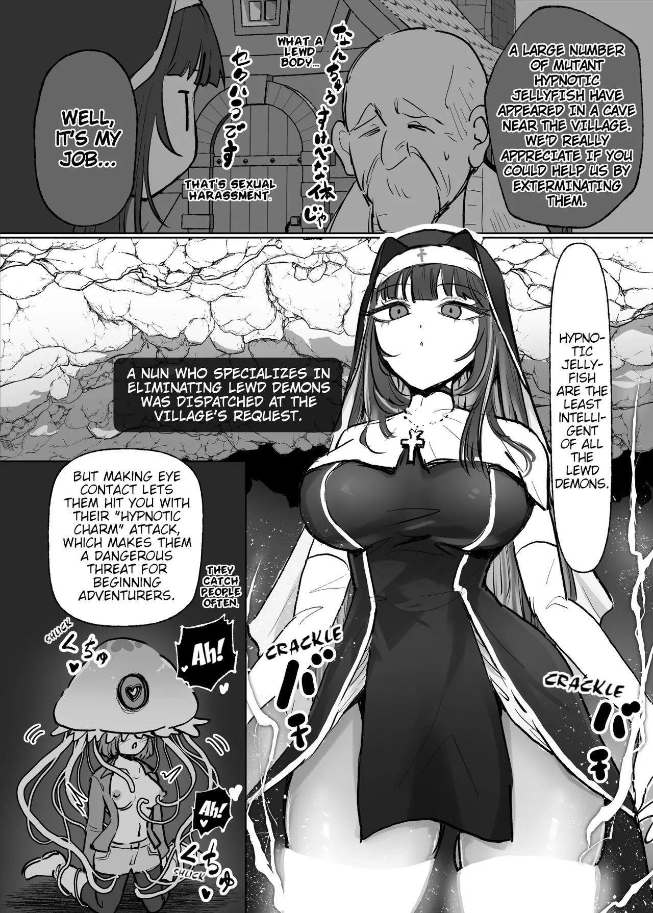 Joutai Ijou Taisei Sister-san to Taisei Kantsuu Saimin Kurage | "Abnormal Status"-Resistant Nun vs. Resistance-Penetrating Hypnotic Jellyfish page 3 full
