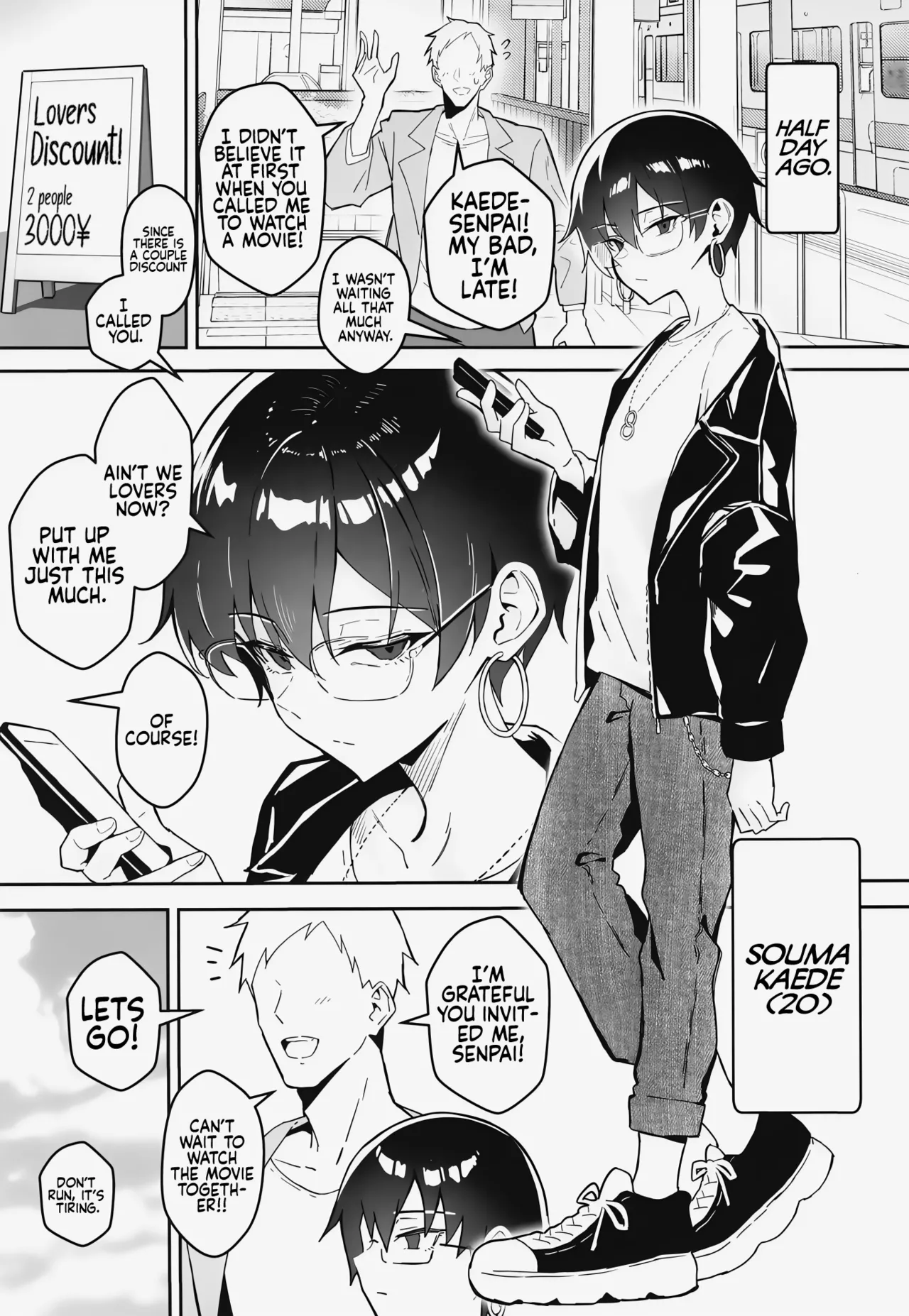 Buaisou na Kakure Kyonyuu Boyish Kanojo to Taikutsu na Date | A Boring Date with My Blunt, Boyish Babe and Her Hidden Assets page 4 full
