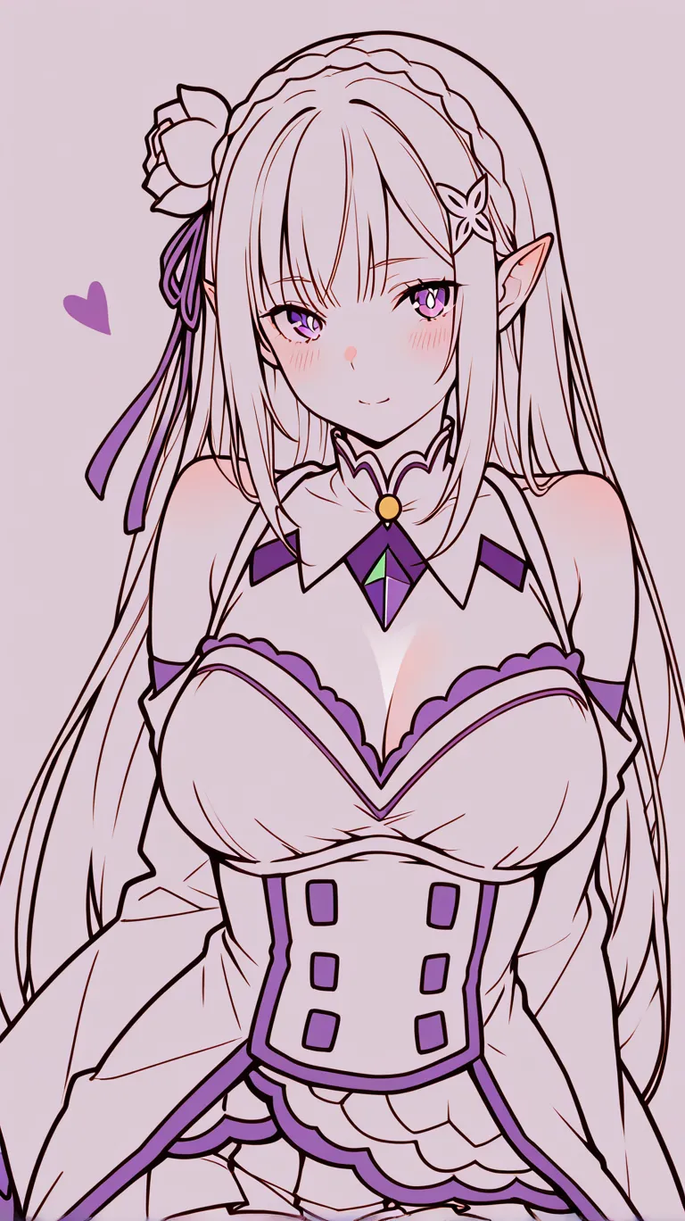 （AI-generated）Emilia's light colored line art style page 3 full