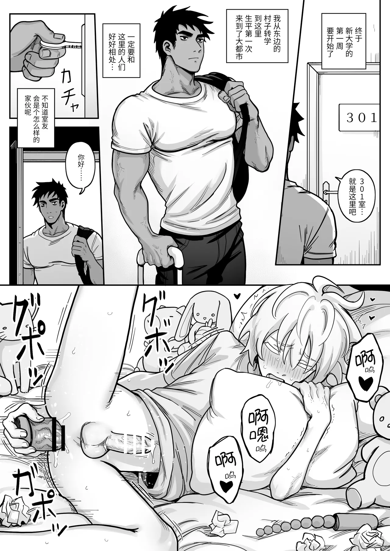 【Schweinchen31】ドスケベなルームメイトをわからせる話｜调教好色室友的故事【chinese】 page 2 full