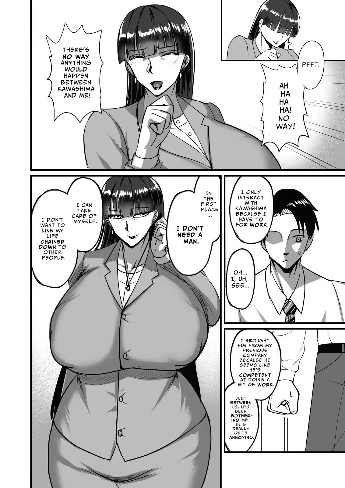 Jishou Otoko Irazu no Onna Joushi ga Ore o Okazu ni Shiteita Node | My Female Boss Who Claimed She Don't Need A Man Was Jilling Off To Me page 8 full
