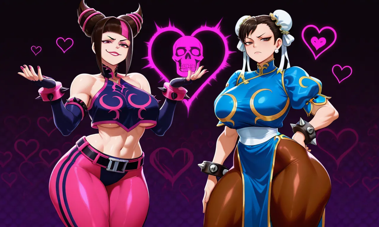 Street Fighter - Juri Han & Chun Li daidoujipv ai generated page 1 full