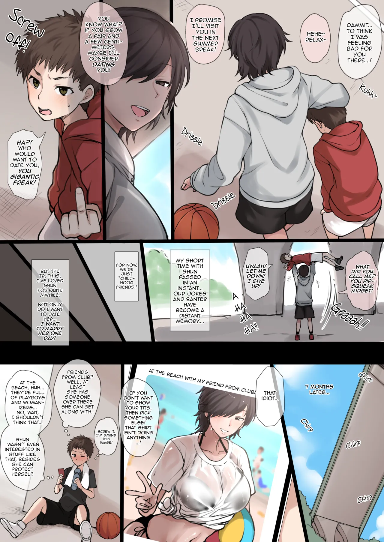 Twitter ni Up Shita Boyish Koushinchou Sports Joshi no E no NTR Shiten | Uploaded in Twitter, NTR POV drawing of a Tall and Tomboy Sporty girl page 4 full
