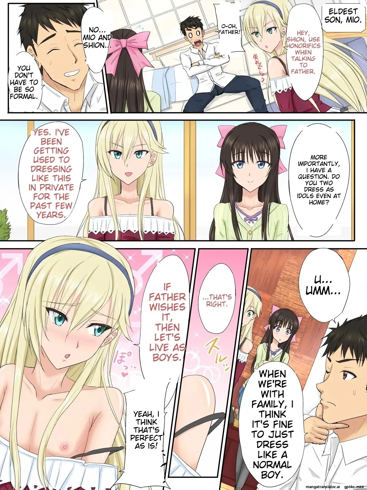 Josou Aidoru no Papa wa Taihenda! ♂ Giri no Musuko-tachi to Kozukuri Aidoru Ressun ♂ page 4 full