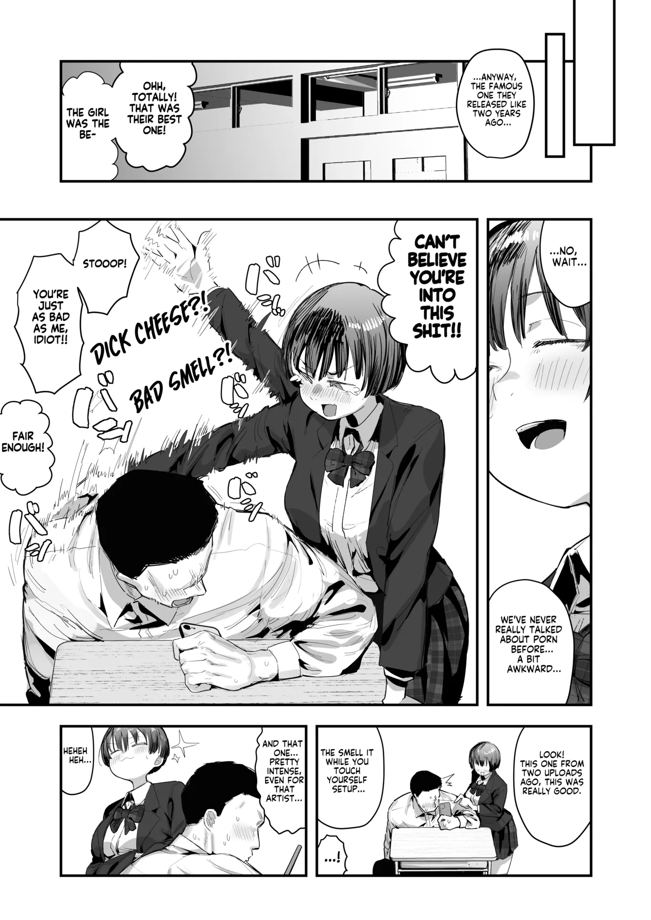Bokutachi, Seiheki Friend. ~Onna Tomodachi no Aidokusho wa Ore no Daisuki na 'Chin Kagi Ero Manga' deshita~ Zenpen | My best friend was into the "cock-sniffing doujin" that I love! And now we're pervy sex friends! Part 1 page 6 full
