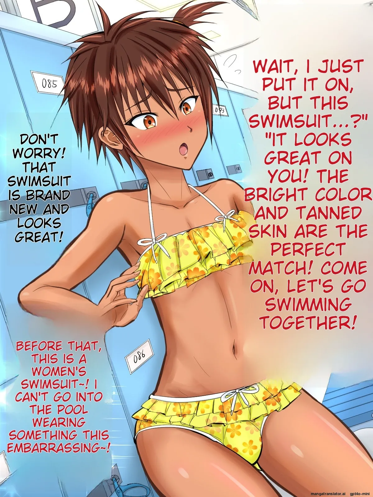 Mizugi Josou Semen Pool Nanpa shitara Onnamono no Mizugi de Hatsujou shita Otokonoko-tachi page 3 full