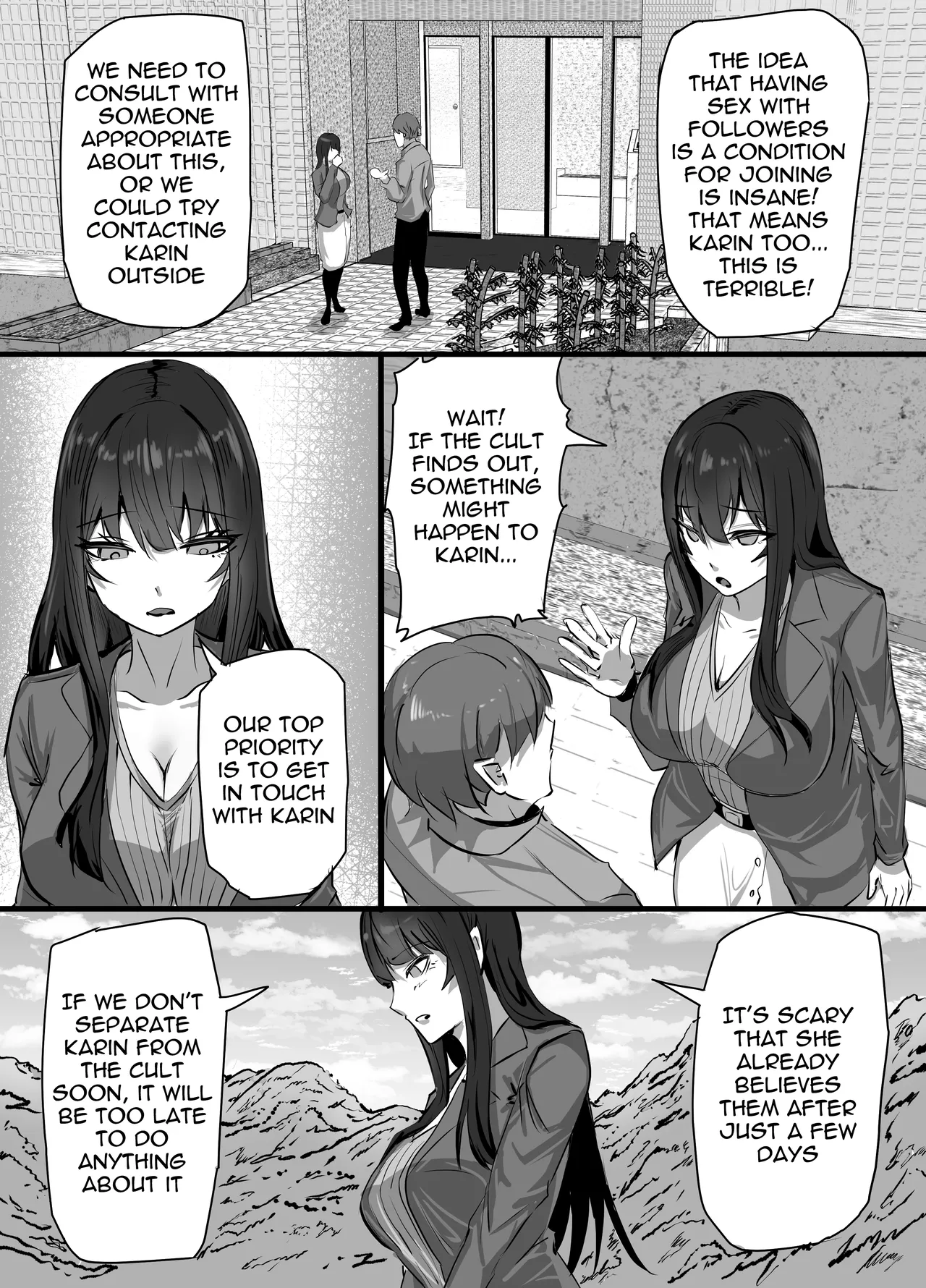 Shinkou Shuukyou ni Hamatta Manamusume o Sukuitai Hitozuma ga Kyouso no Sennou Sex de Nyuushin shite Netorareru Hanashi page 7 full