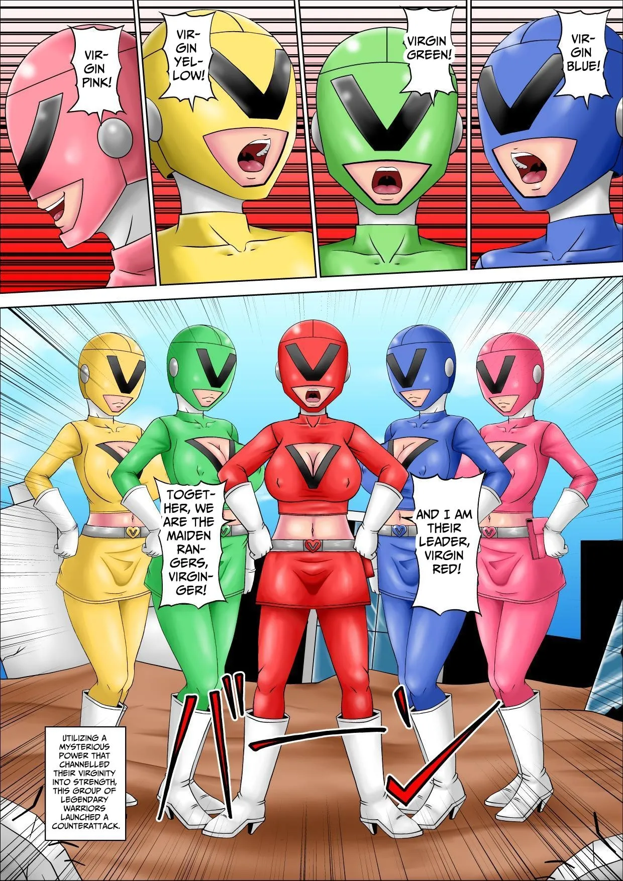 Maiden Rangers Virginger ~The Impulsive Leader, Red, Completely Falls To Evil page 4 full