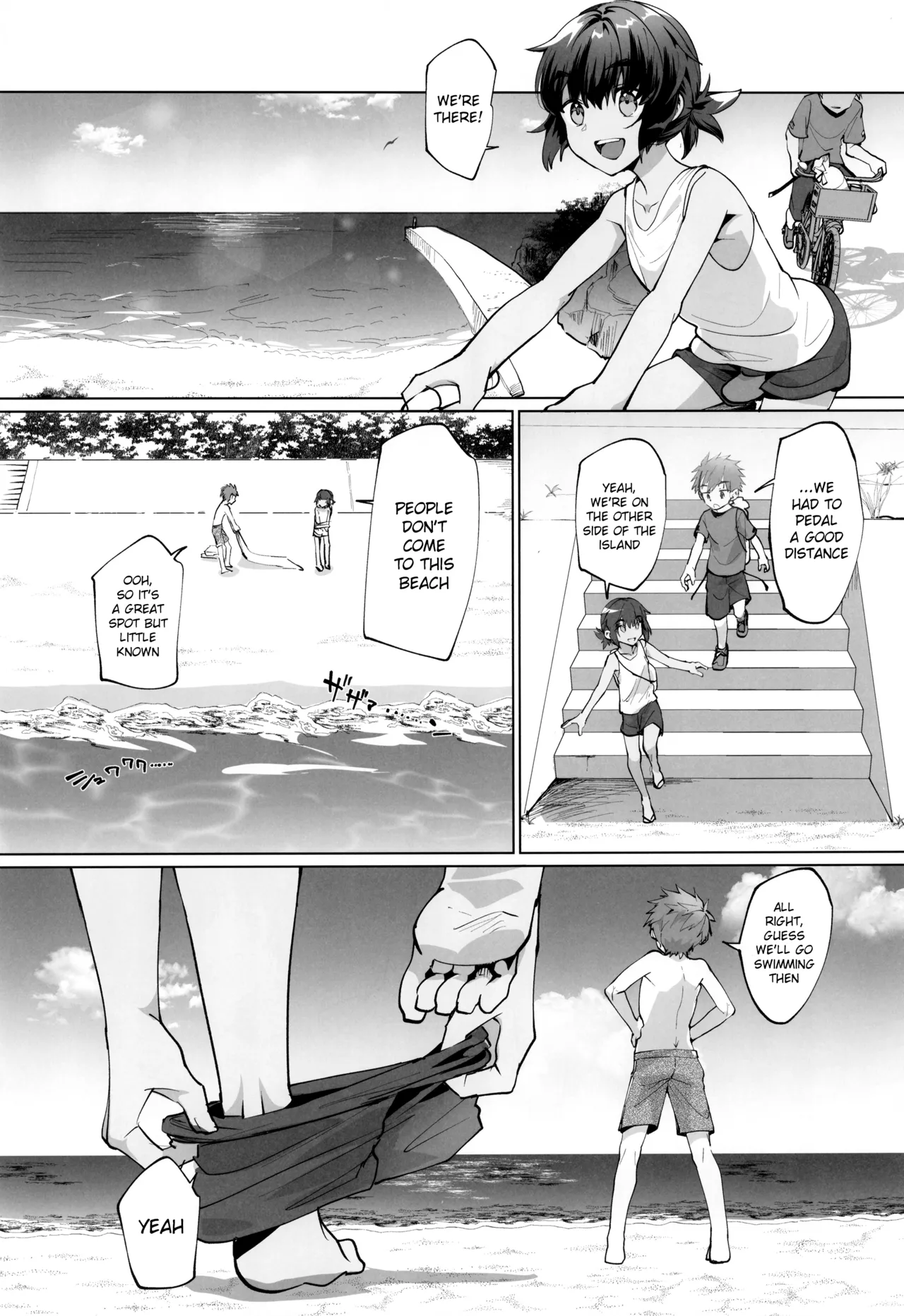 Namima no Bokura ~Ritou no Itoko to Kaigan de Yagai Ecchi~ | Our Time by the Waves ~Public Beach Sex with My Cousin on a Remote Island~ page 8 full