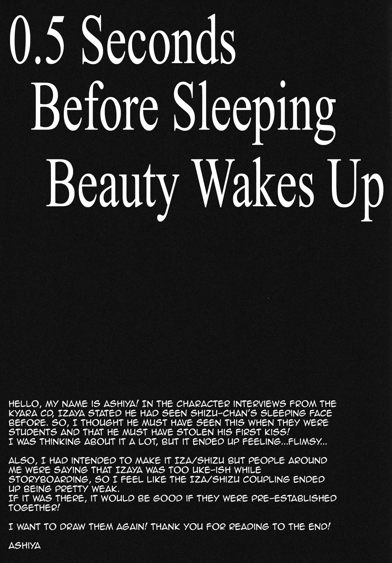 0.5 Seconds Before Sleeping Beauty Wakes Up – Durarara!! dj page 9 full